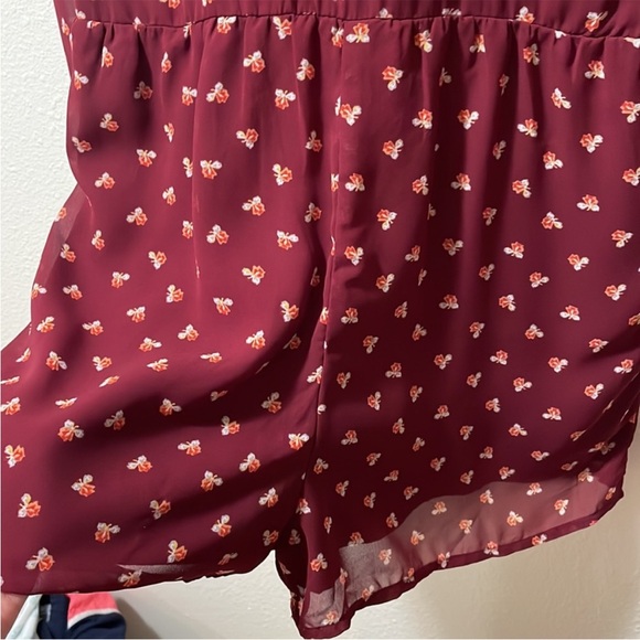 NWOT A&F Maroon Floral Romper - Picture 5 of 7